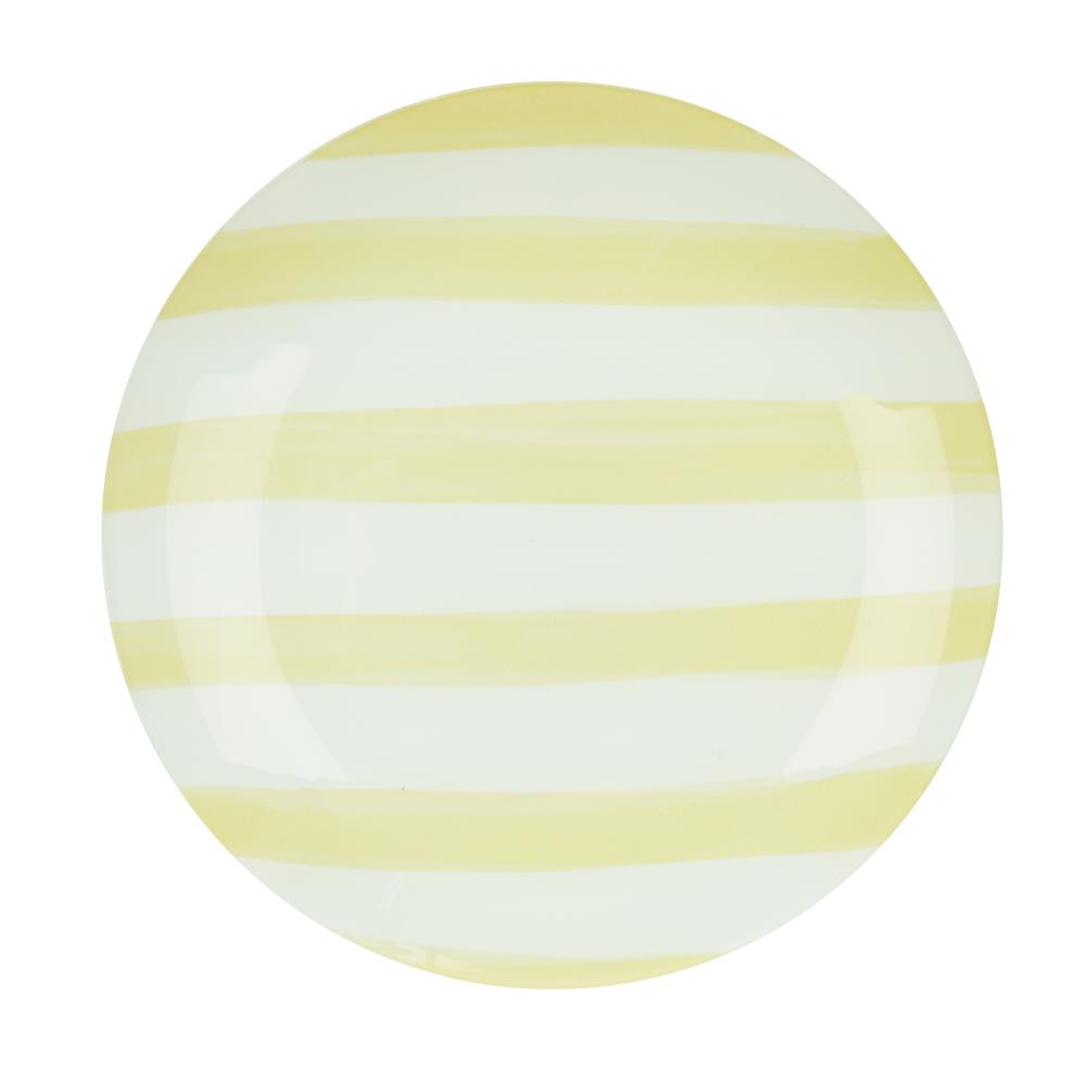 Emporium Lulu Glass Stripe Plate Yellow at MyHouse