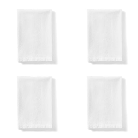 Amalfi Set of 4 Sorrento Liveable Linen Napkins White