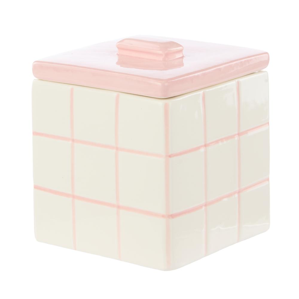 Emporium Lulu Collection Ceramic Box Pink Grid at MyHouse