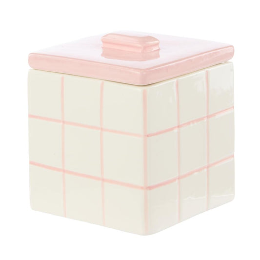 Emporium Lulu Collection Ceramic Box Pink Grid at MyHouse