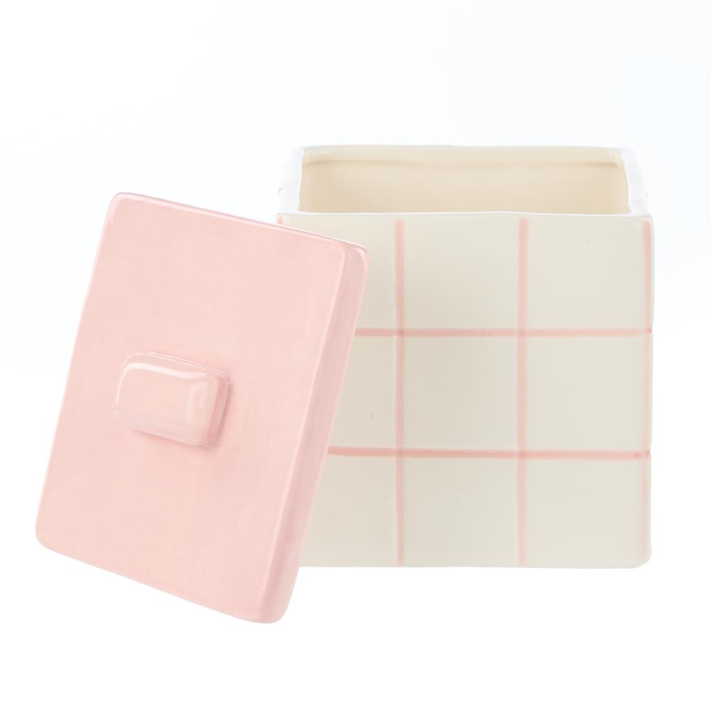 Emporium Lulu Collection Ceramic Box Pink Grid at MyHouse