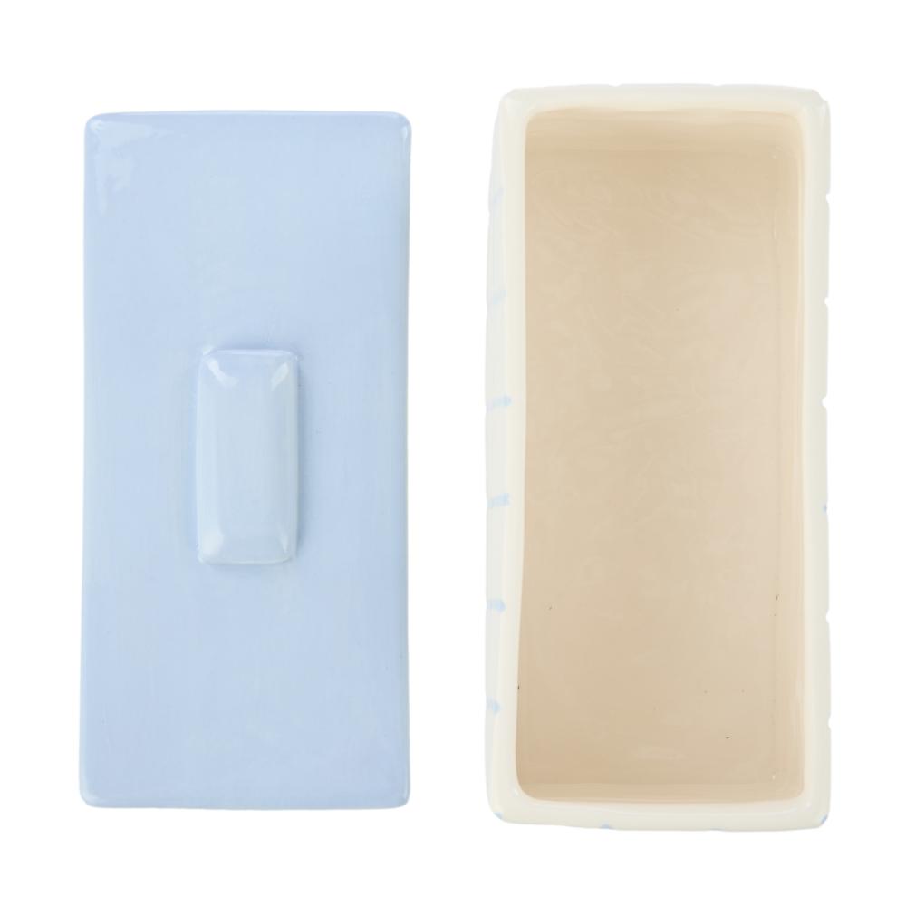 Emporium Lulu Collection Ceramic Box Blue Grid at MyHouse