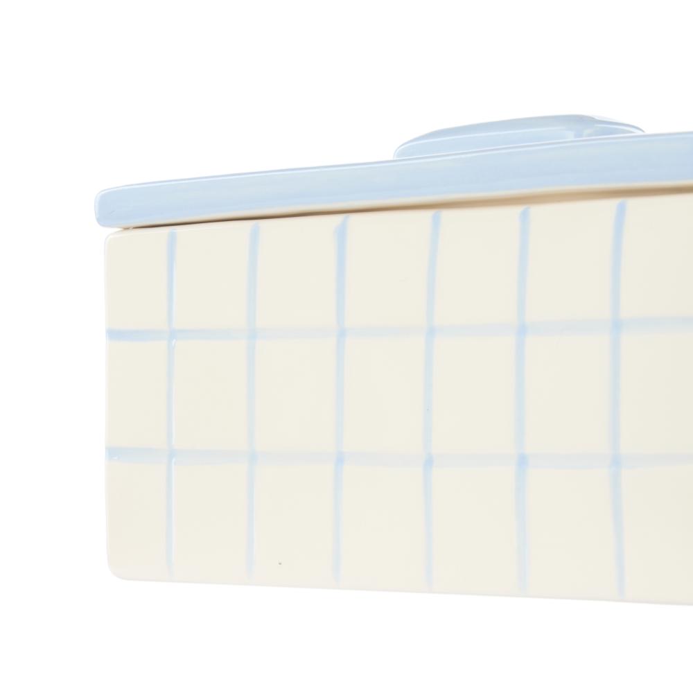 Emporium Lulu Collection Ceramic Box Blue Grid at MyHouse