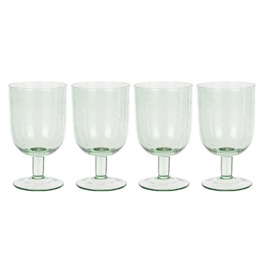 Davis & Waddell Saltara Set Of 4 Bubble Glass Goblets 330ml