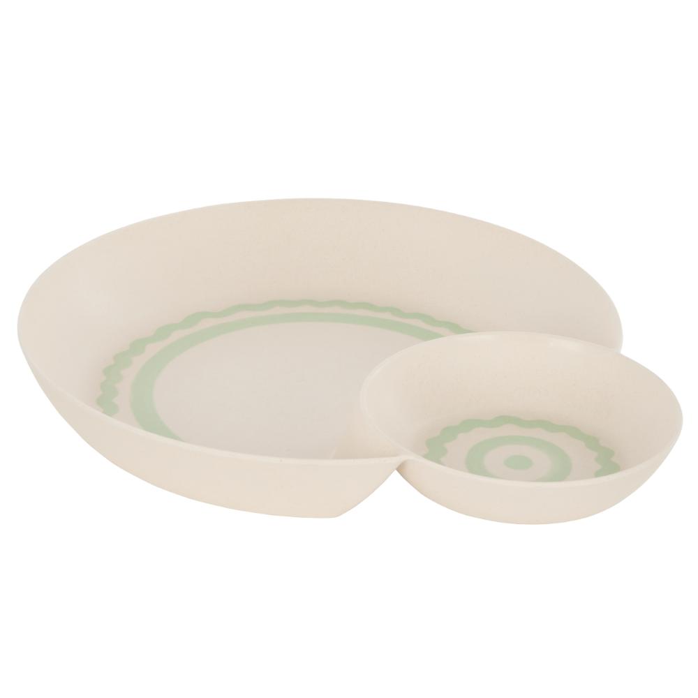 Davis & Waddell Saltara Bamboo Round Chip & Dip Platter
