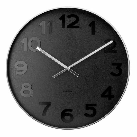Karlsson Mr Black Wall Clock Contemporary Black Clock at MyHouse