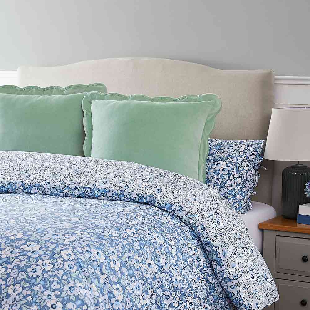 Laura Ashley Somerford European Pillowcase Sage Green on floral quilt cover at MyHouse