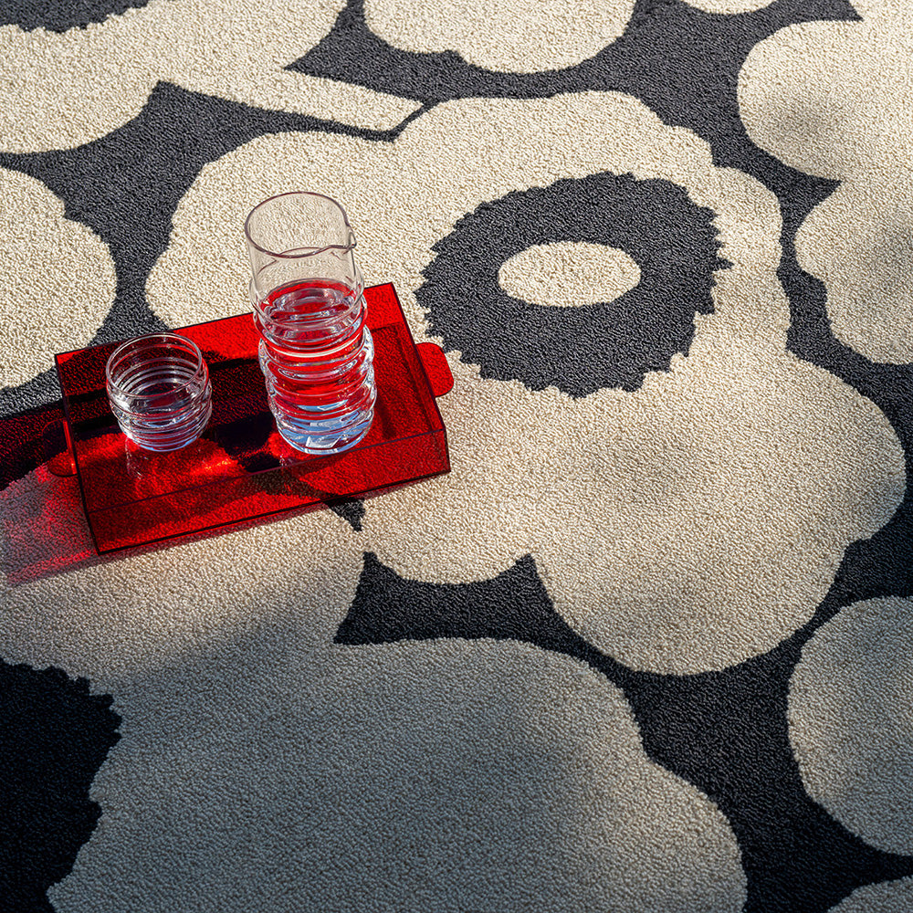 Marimekko Unikko Outdoor Rug Charcoal White
