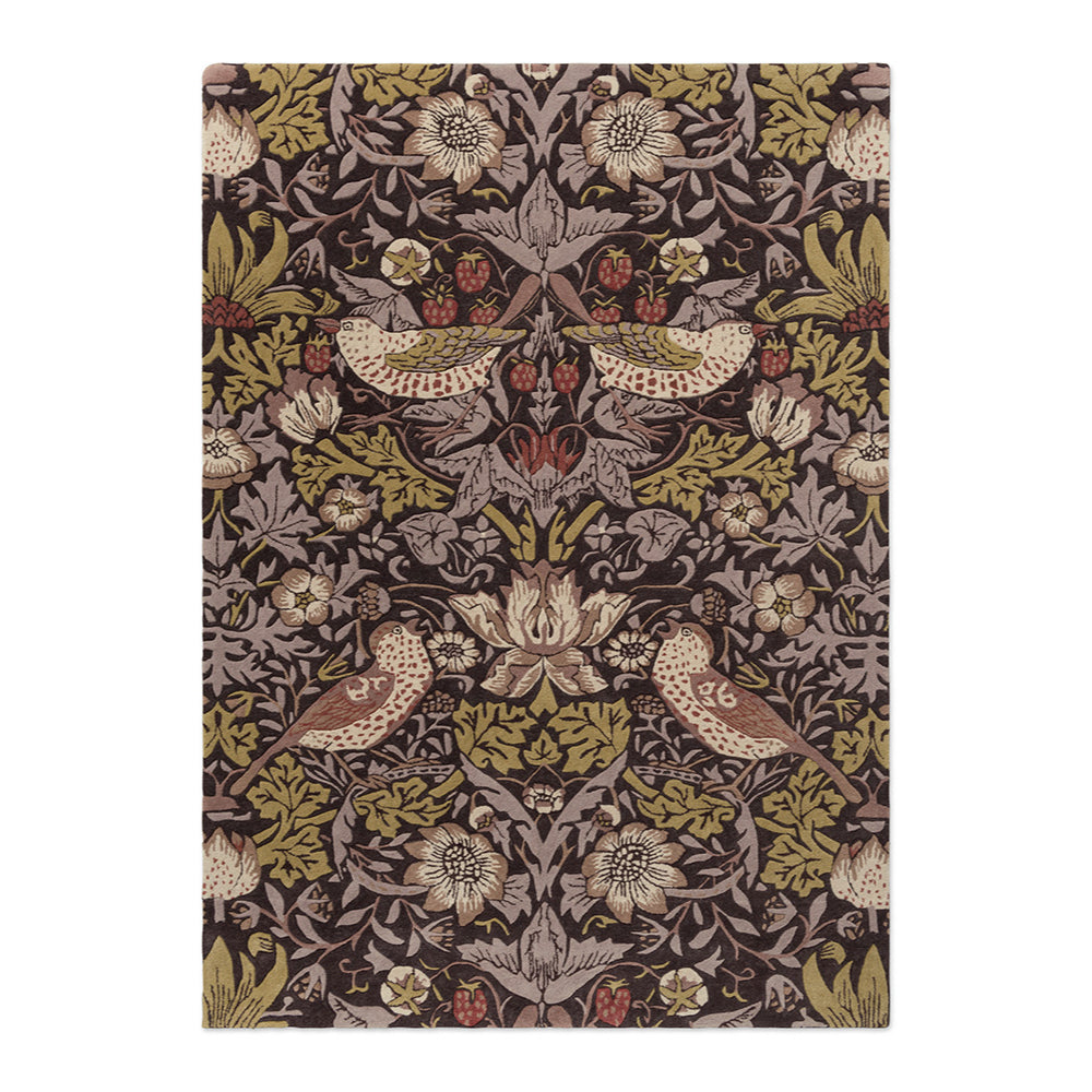 Morris & Co Strawberry Thief Rug Grape