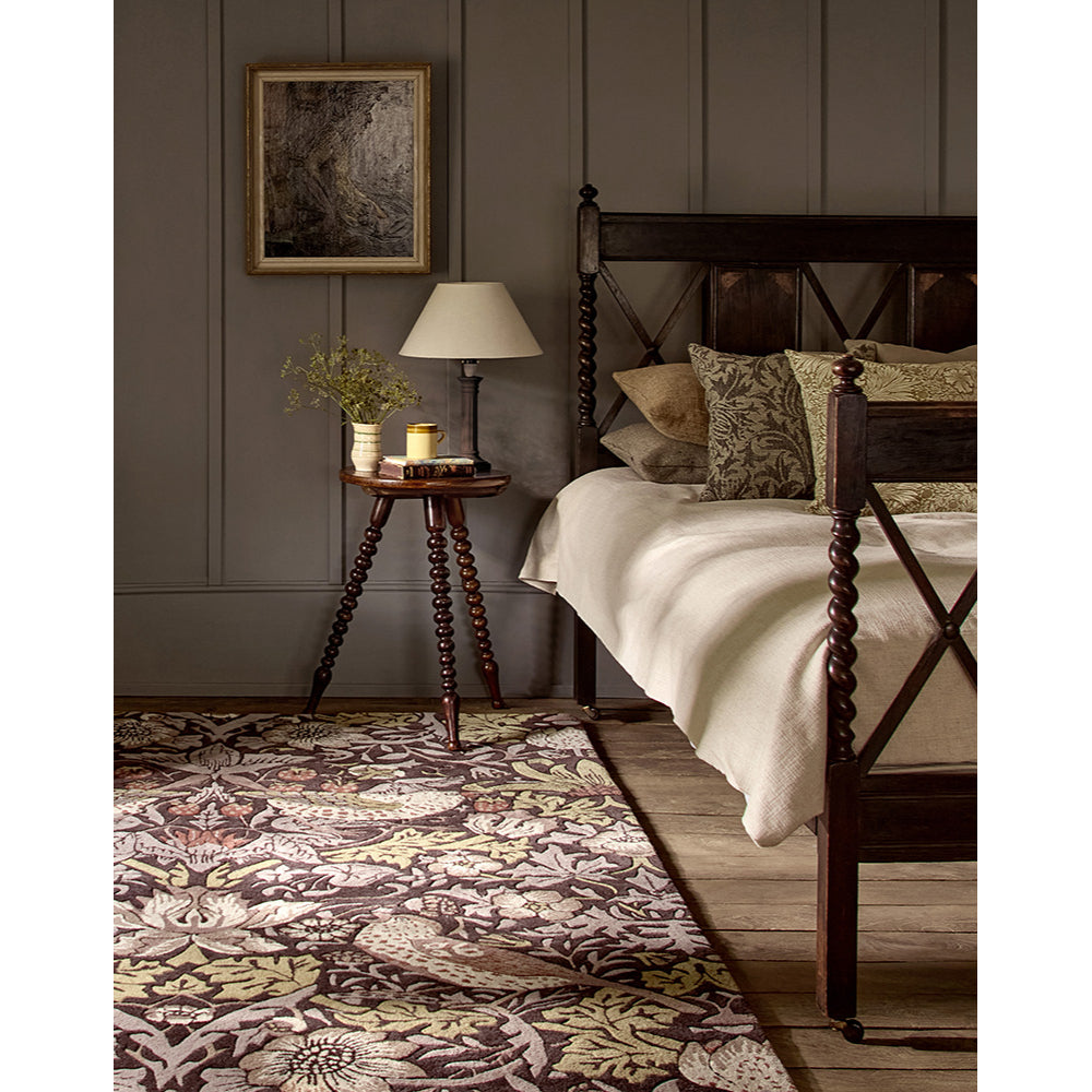 Morris & Co Strawberry Thief Rug Grape