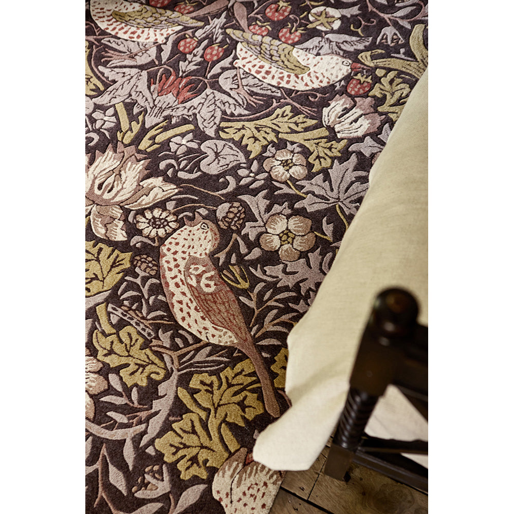 Morris & Co Strawberry Thief Rug Grape