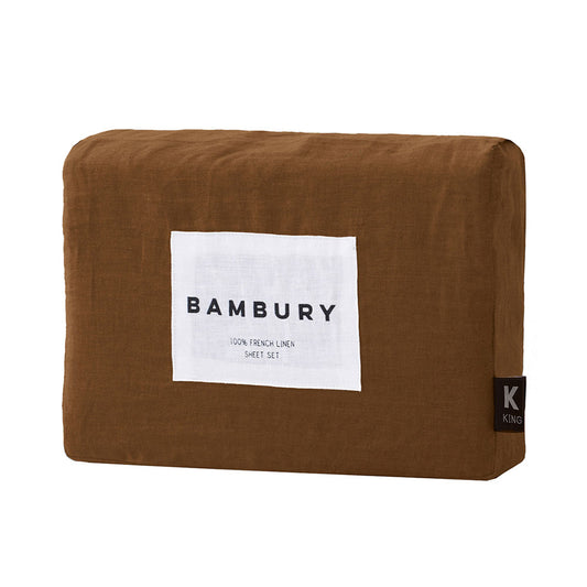 Bambury French Flax Linen Sheet Set Hazel - MyHouse