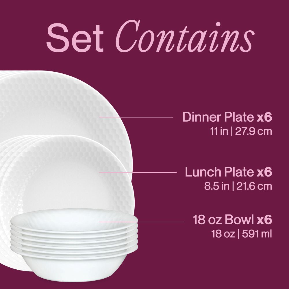 Corelle Honeybee 18 Piece Dinner Set