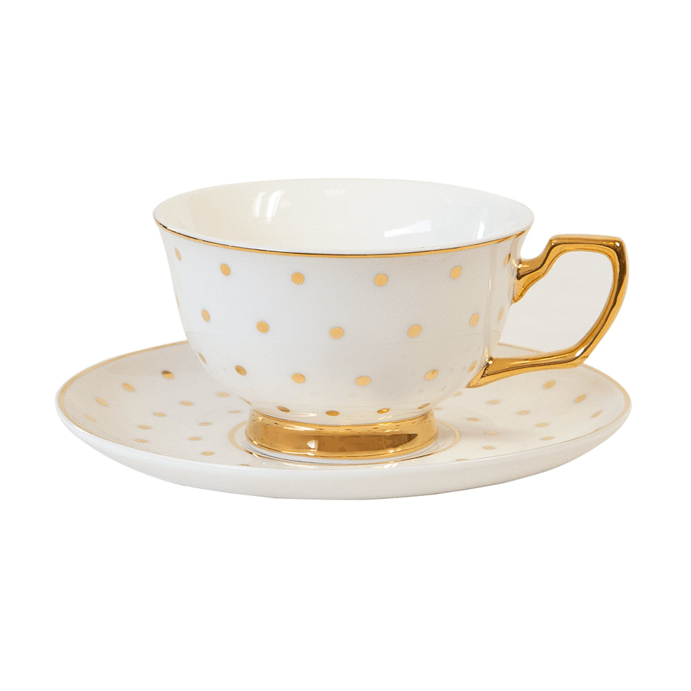 Cristina Re Polka Gold Ivory Teacup