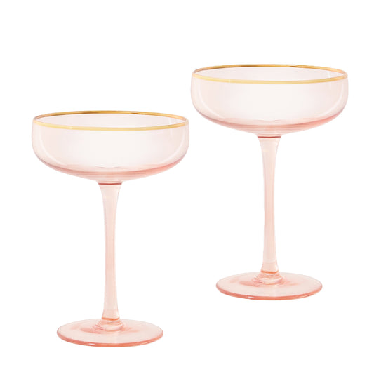 Cristina Re Rose Crystal Set of 2 Coupes