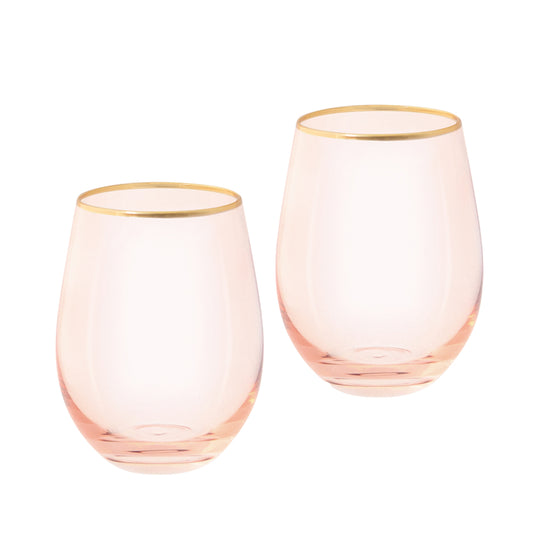 Cristina Re Rose Crystal Set of 2 Tumbler Glasses