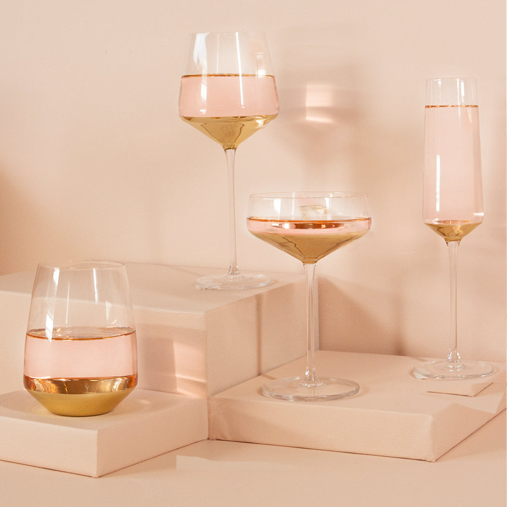 Cristina Re Estelle Gold Set of 2 Wine Glasses