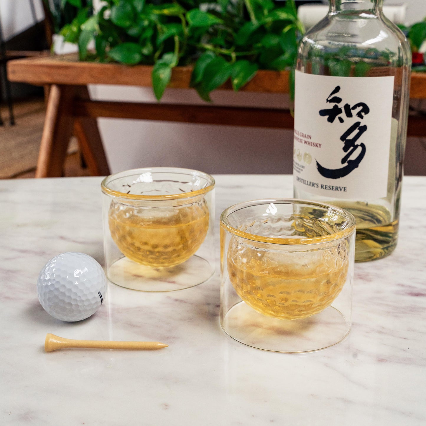 Kikkerland Golf Ball Glasses Set of 2