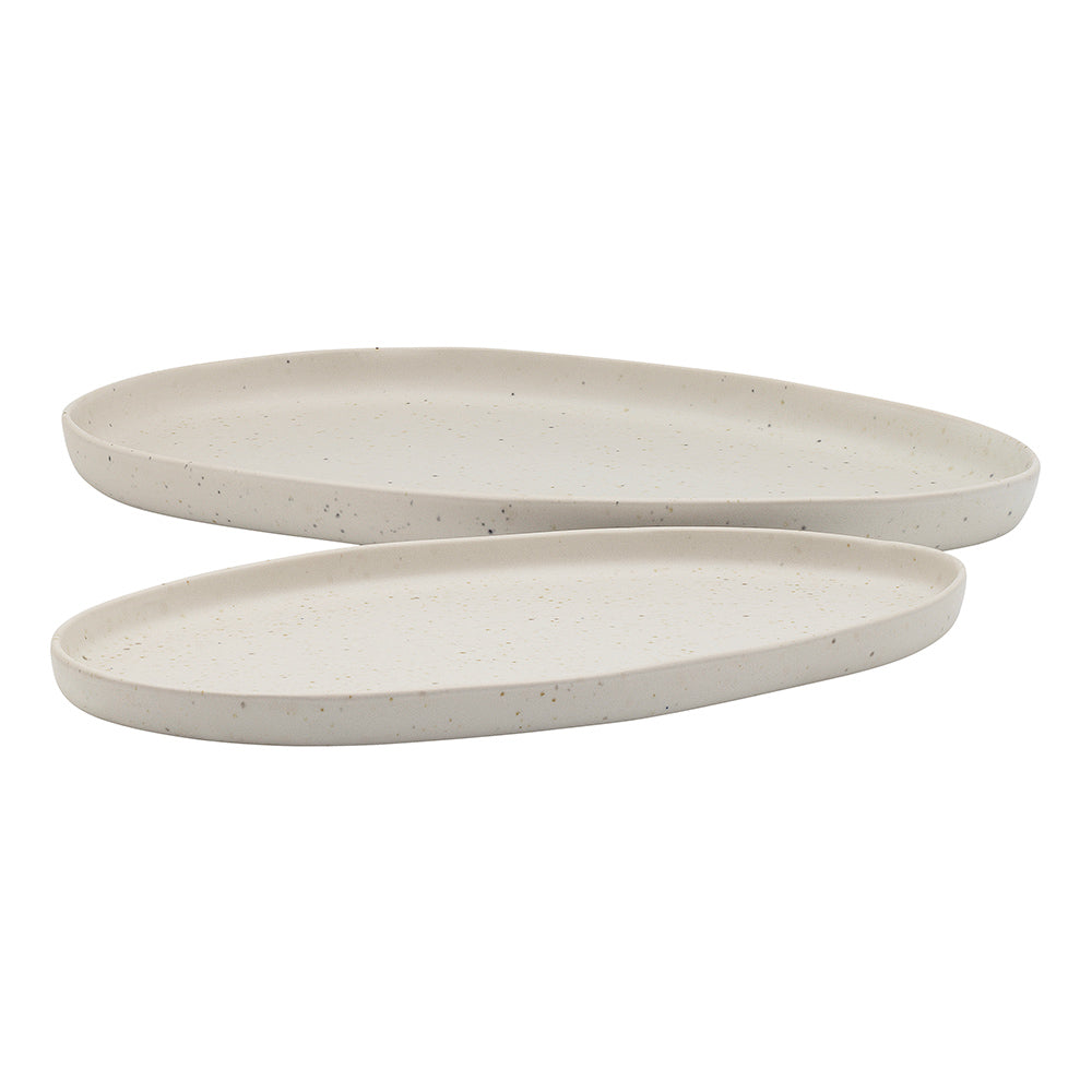 Ecology Domus Set of 2 Oval Platters Ecru