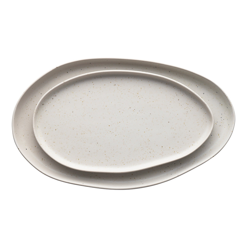 Ecology Domus Set of 2 Oval Platters Ecru