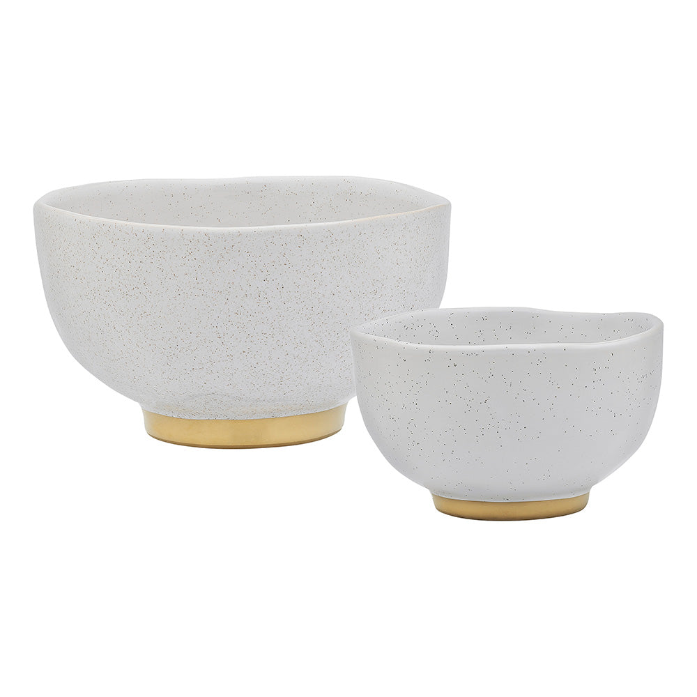 Ecology Speckle Set of 2 Footed Bowls