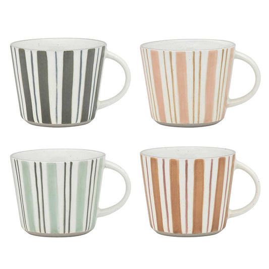 Ecology Chalk Set of 4 Mugs 260ml Multi Striped at MyHouse