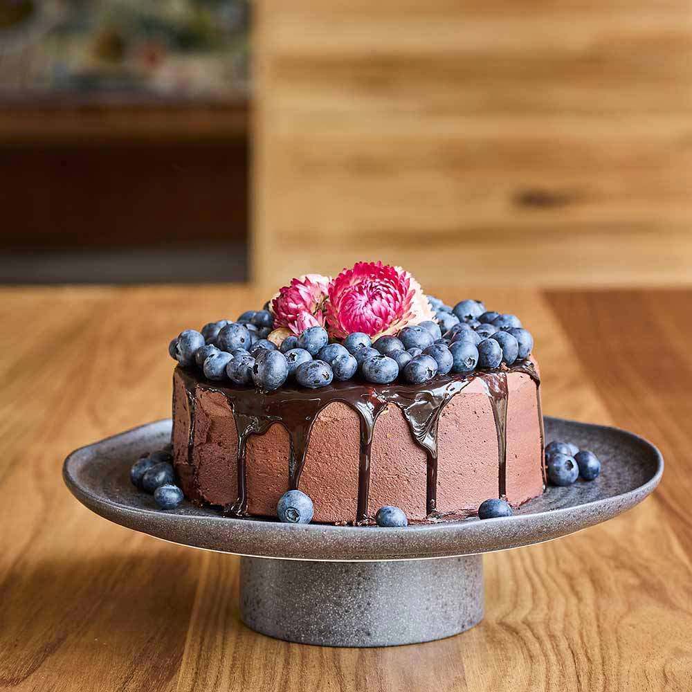 Ecology Ottawa Cake Stand 32 x 8.5cm with chocolate cake at MyHouse