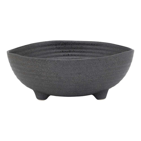Ecology Ottawa Stoneware Chunky Leg Bowl 25cm in Stone grey at MyHouse