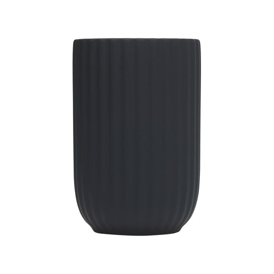 Porto Soho Ribbed bathroom Tumbler Black - MyHouse
