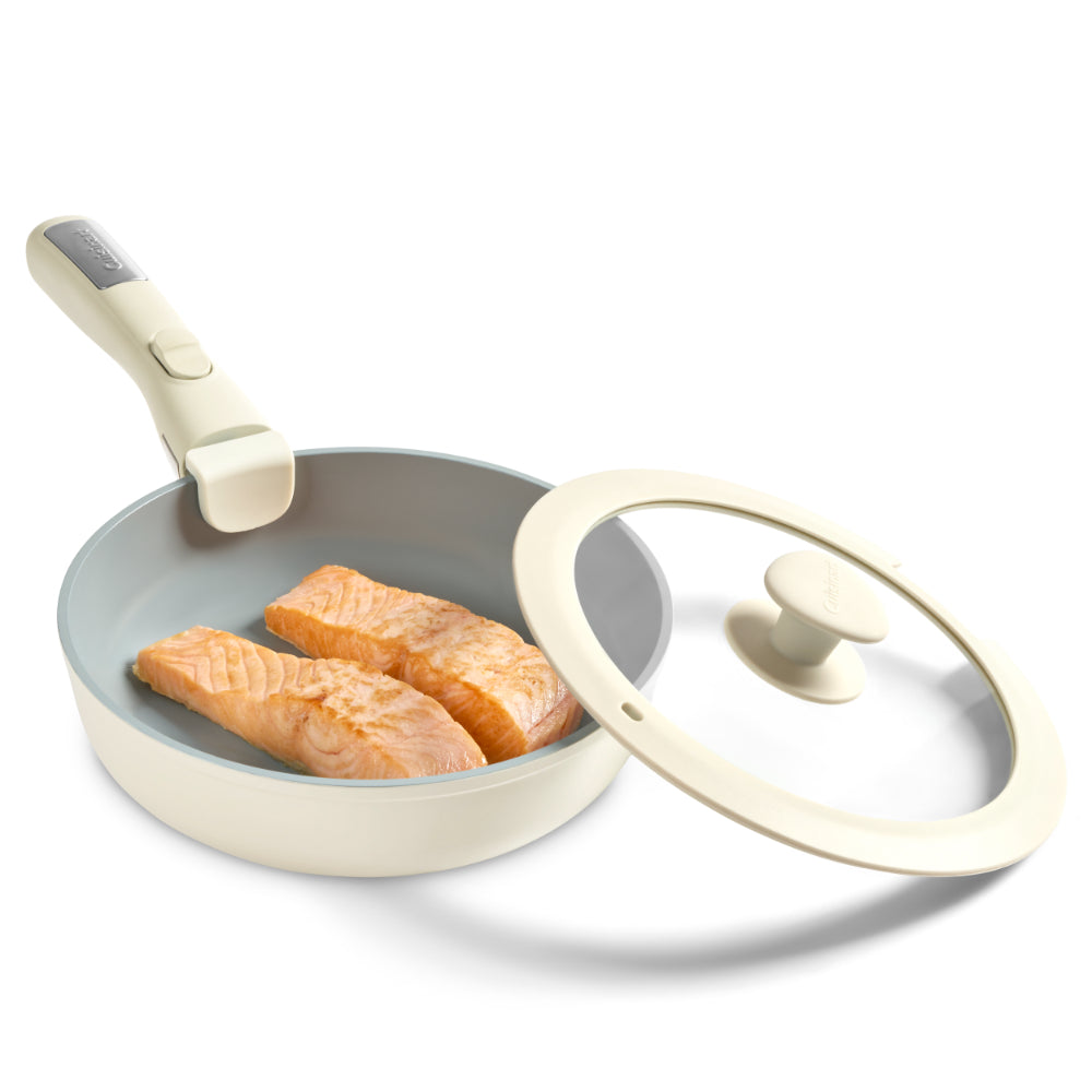 Cuisinart ClickSmart 10 Piece Non Stick Detachable handle Cookware Set Taupe