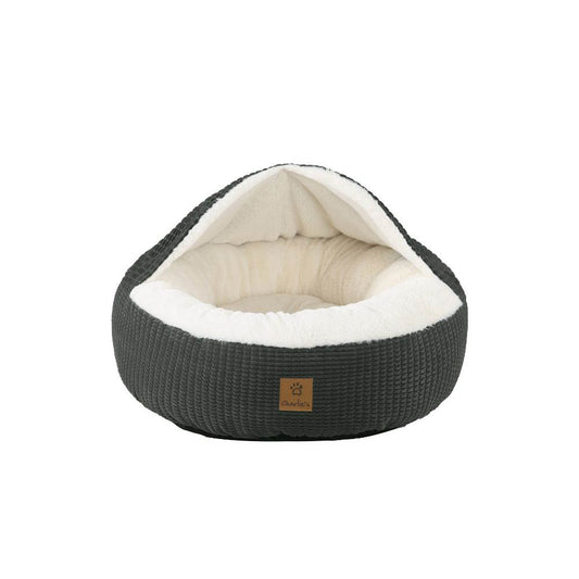 Charlie's Snuggle Hooded Nest Dog Bed Charcoal Large