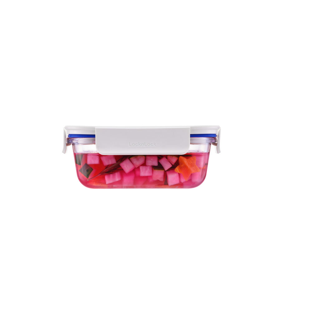 Locknlock Clear Glass White Rectangle Container 160ml
