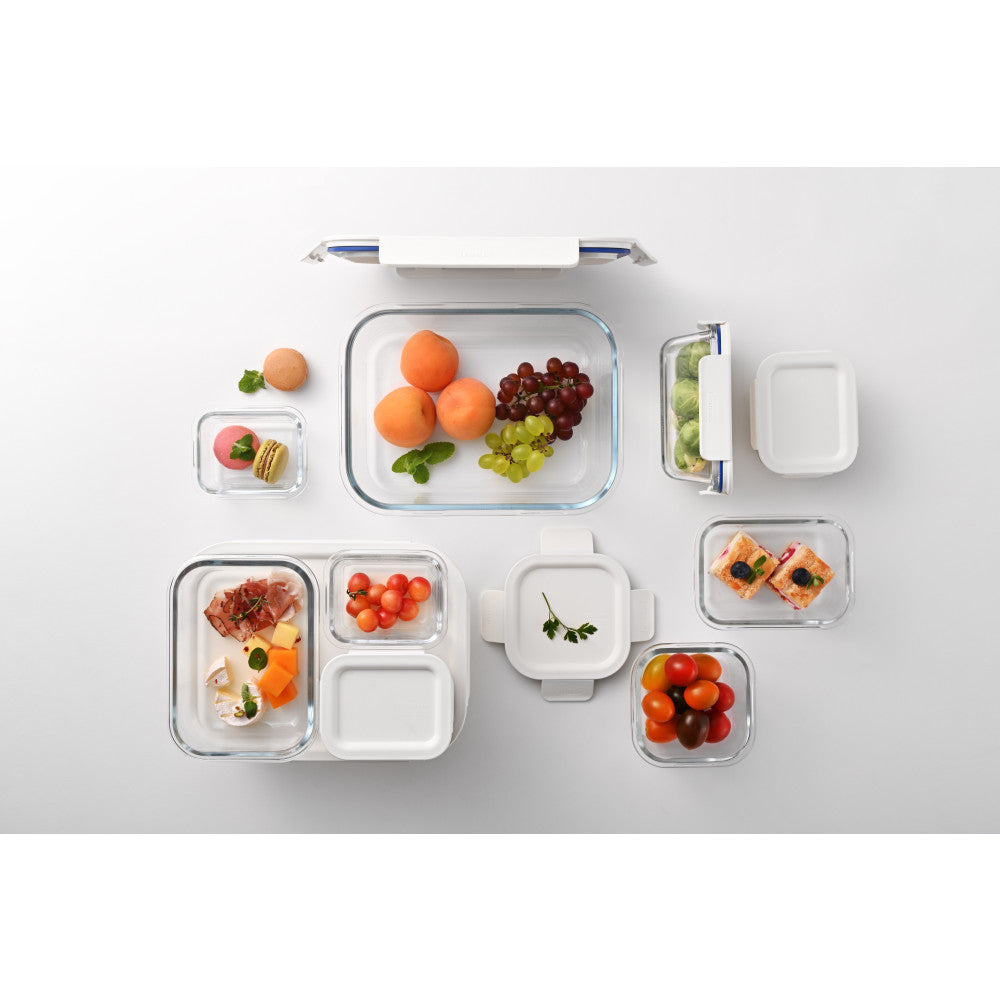 Locknlock Clear Glass White Square Container 500ml