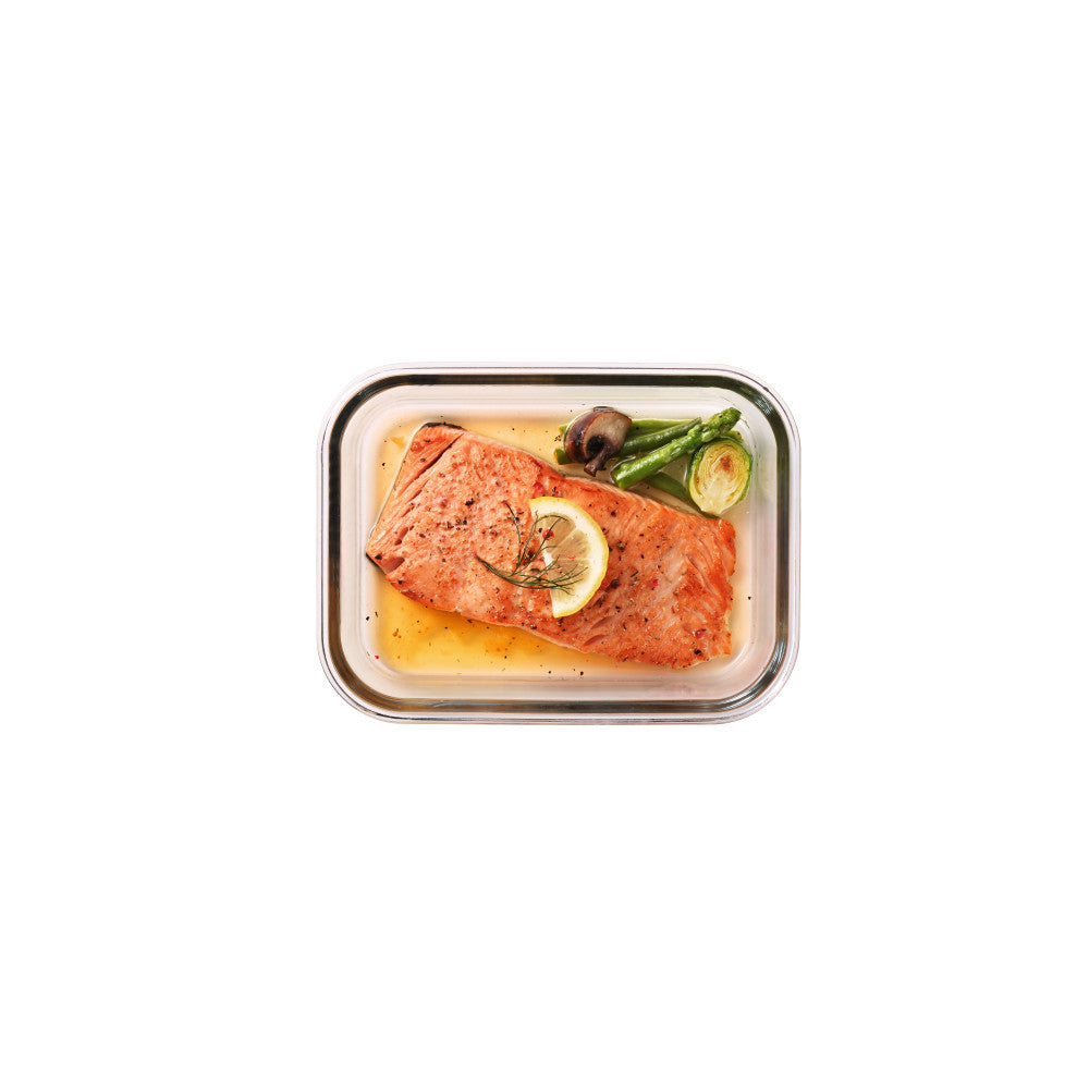 Locknlock Clear Glass White Rectangle Container 2L