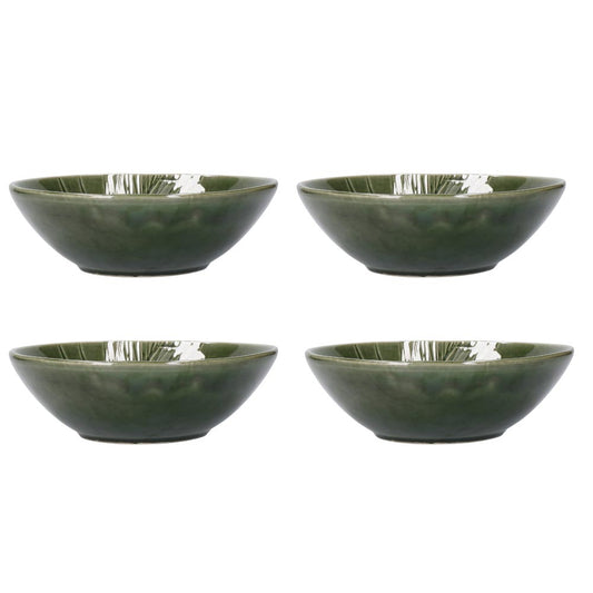 Mikasa Jardin 4 Piece Stoneware Pasta Bowl Set 20cm Green