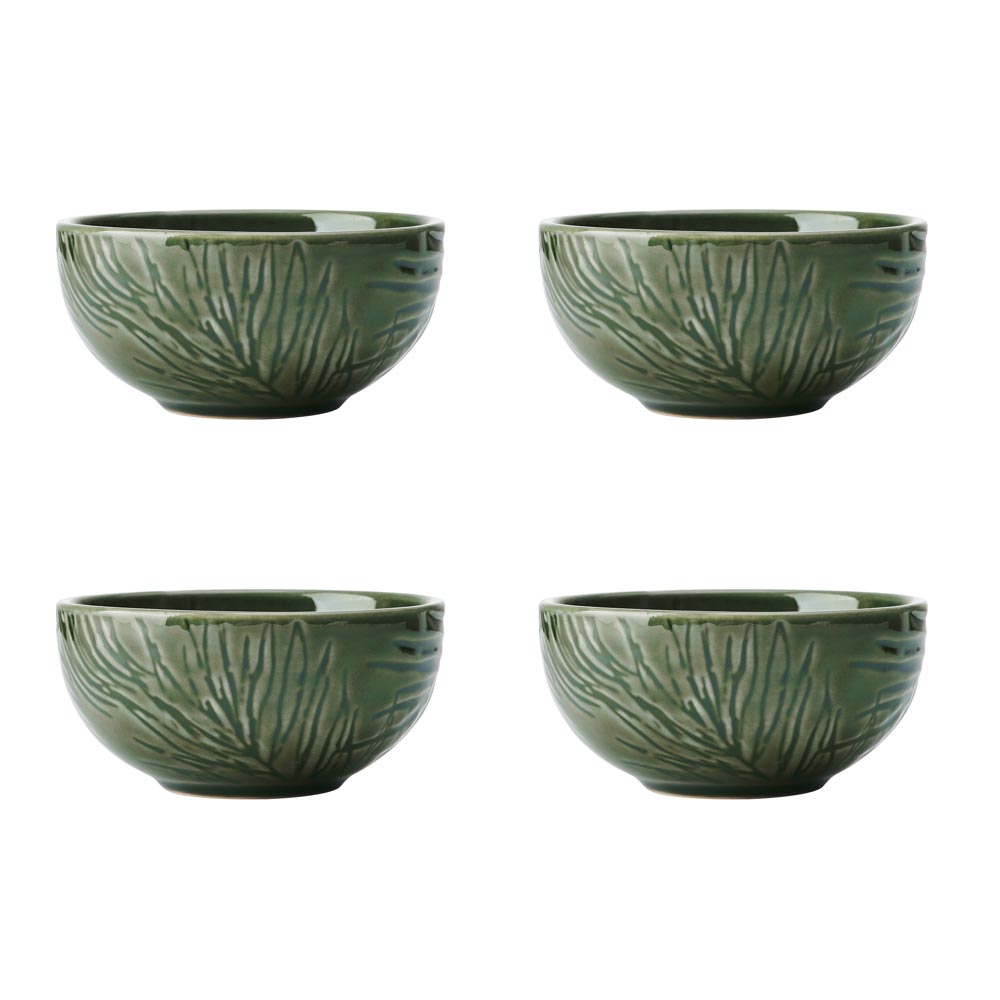 Mikasa Jardin 4 Piece Stoneware Dip Bowl Set 10cm Green