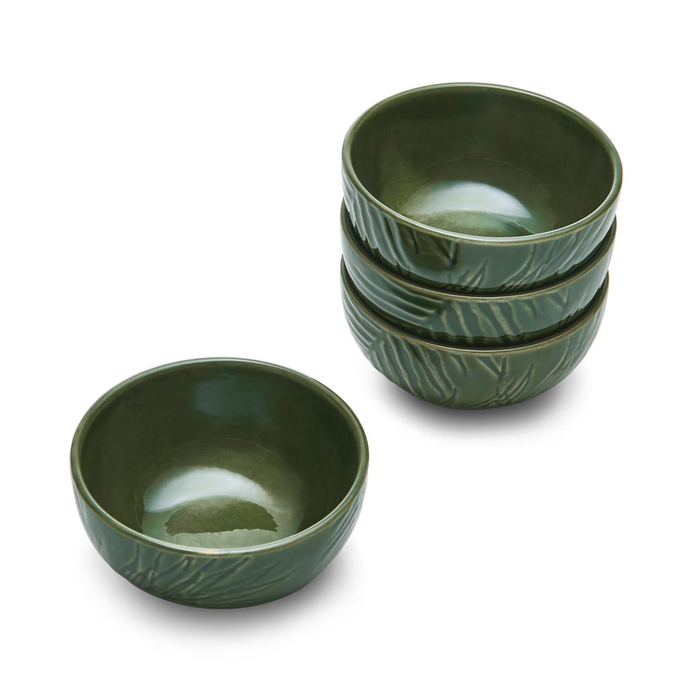 Mikasa Jardin 4 Piece Stoneware Dip Bowl Set 10cm Green