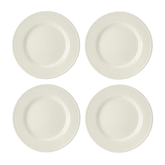 Mikasa Cranborne 4 Piece Stoneware Side Plate Set 21cm Cream