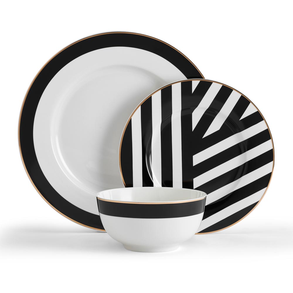 Mikasa Luxe Deco 12 Piece China Dinner Set