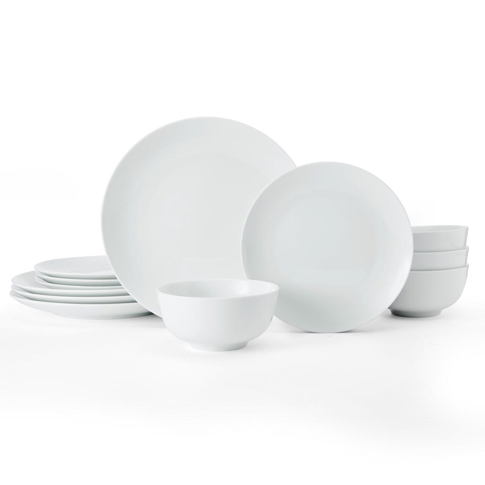 Mikasa Chalk 12 Piece Porcelain Dinner Set White