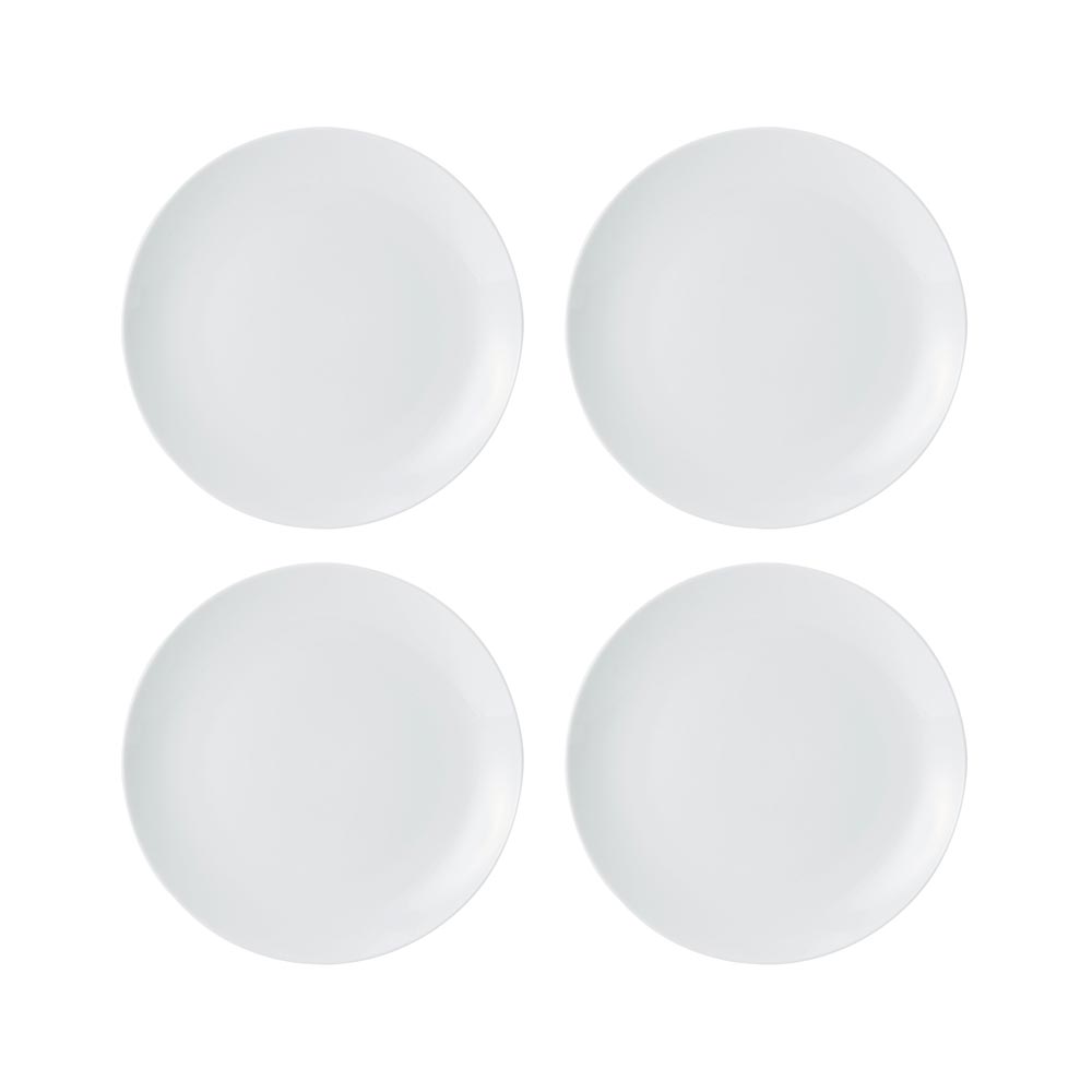 Mikasa Chalk 4 Piece Porcelain Side Plate Set 21cm White