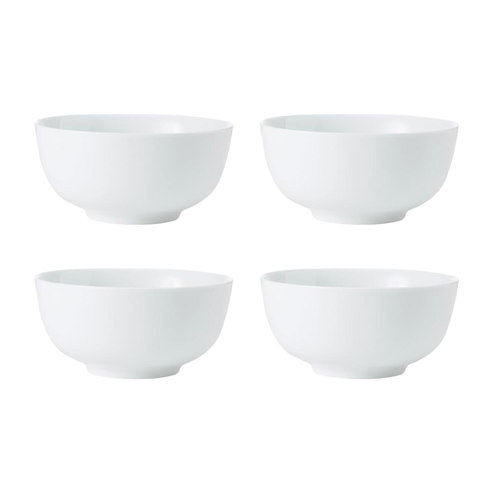 Mikasa Chalk 4 Piece Porcelain Cereal Bowl Set 14cm White