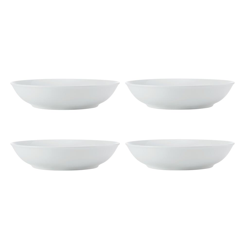 Mikasa Chalk 4 Piece Porcelain Pasta Bowl Set 23cm White