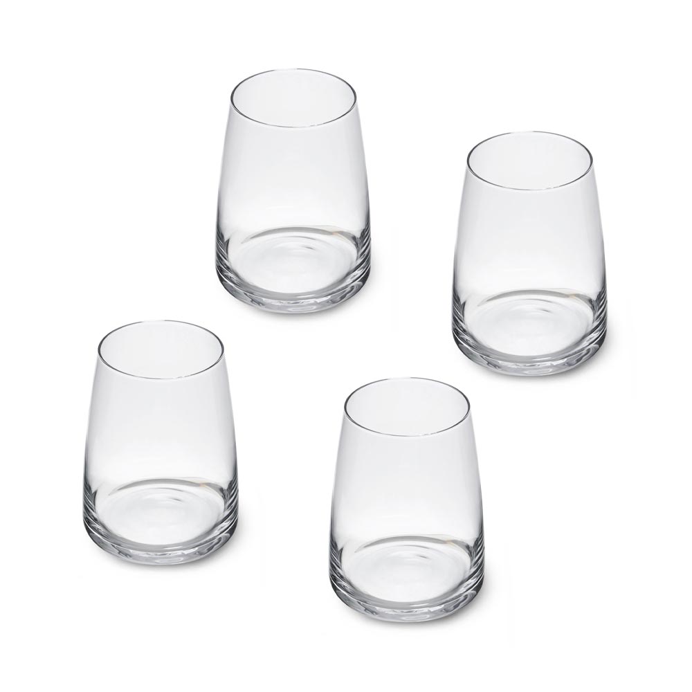 Mikasa Palermo 4 Piece Stemless Wine Glass Set 350ml