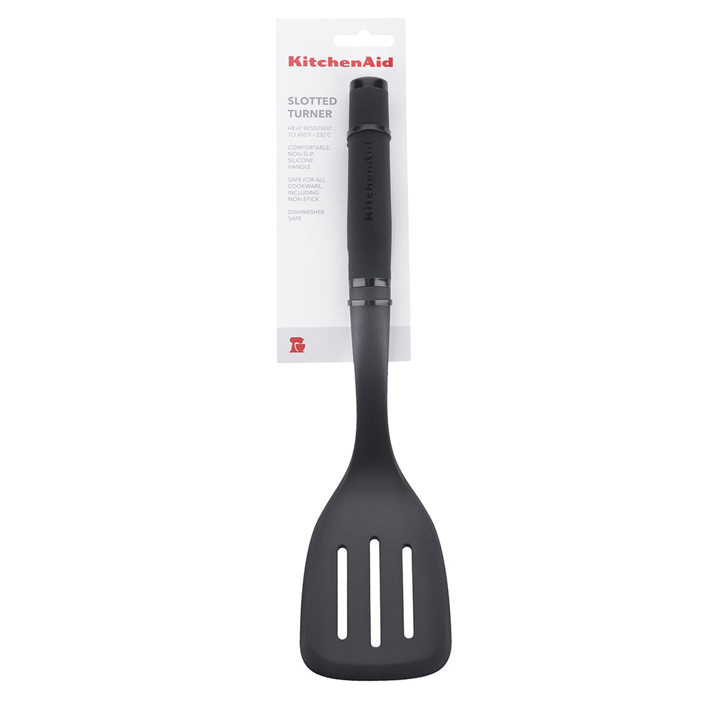 KitchenAid Soft Touch Nylon Slotted Turner Black