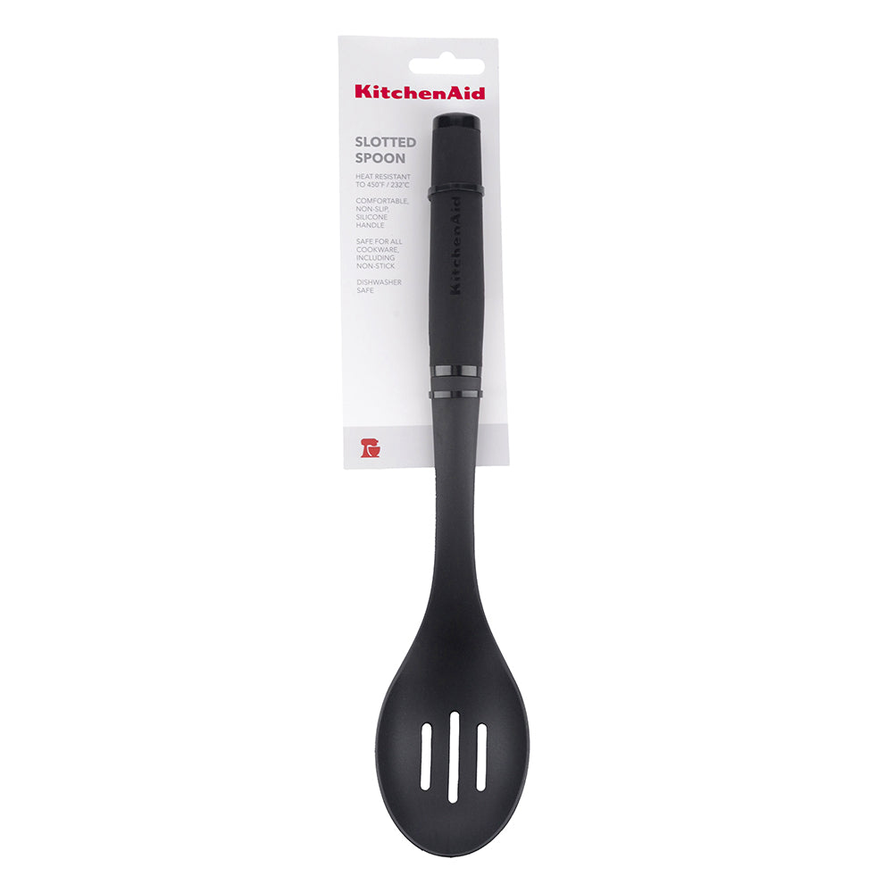 KitchenAid Soft Touch Nylon Slotted Spoon Black