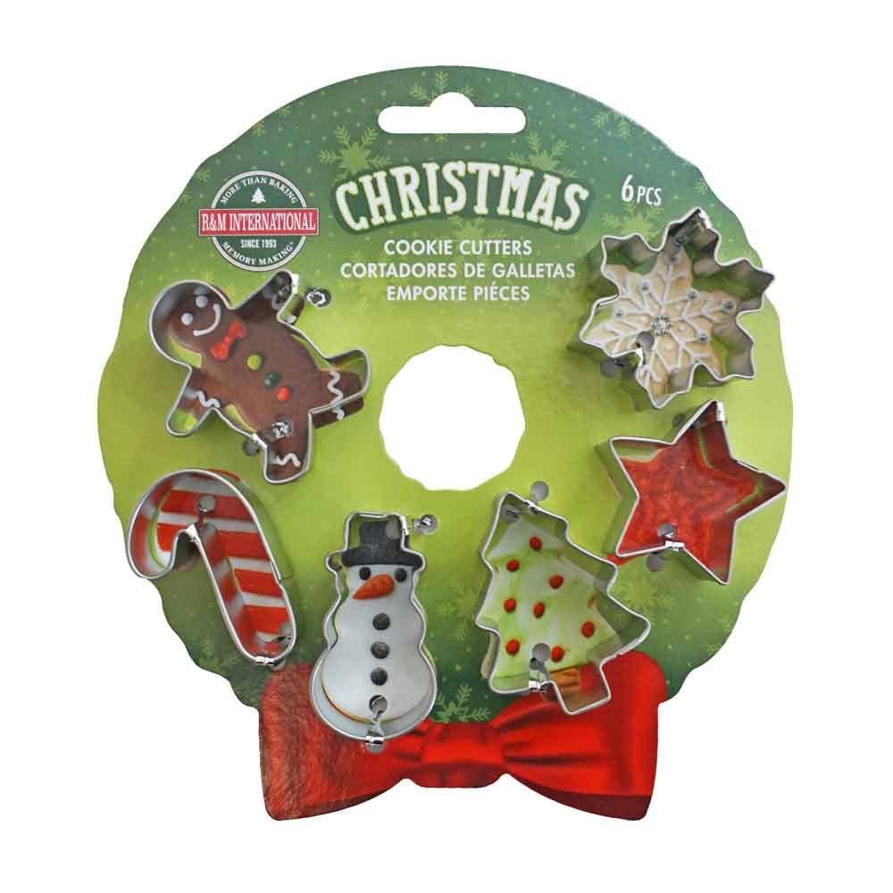 R&M Set of 6 Xmas Mini Wreath Cookie Cutters