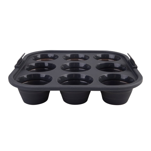 Daily Bake Silicone Square Collapsible Air Fryer 9 Cup Muffin Pan