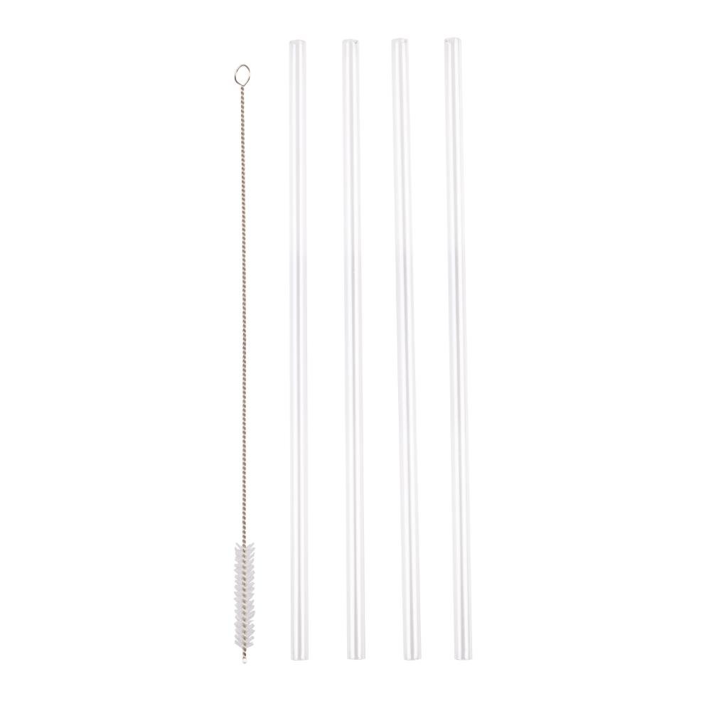 Oasis Commuter Set of 4 Travel Tumbler Straws with Cleaning Brush