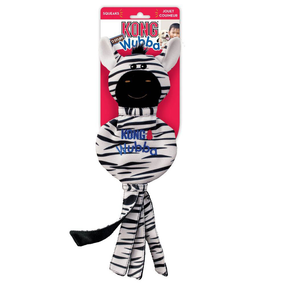 KONG Wubba NoStuff Zebra Dog Toy Large